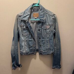 Hollister Women's Light Blue Jean Jacket